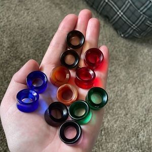 🧊6 pairs of 3/4” glass tunnels